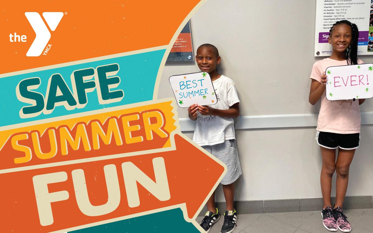 children holding best summer ever signs