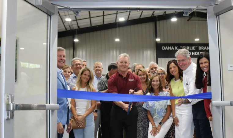 Ribbon-cutting: David Brandon (first from left) along with many community donors and supporters who made the facility possible.