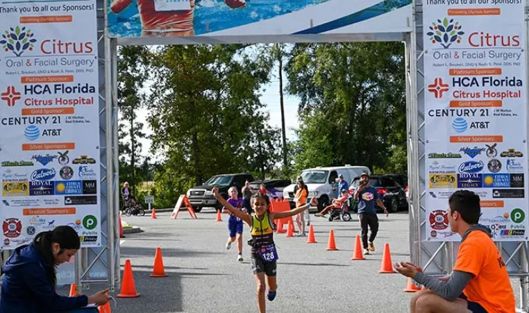 Finish line at the Citrus Memorial Health Foundation Y.