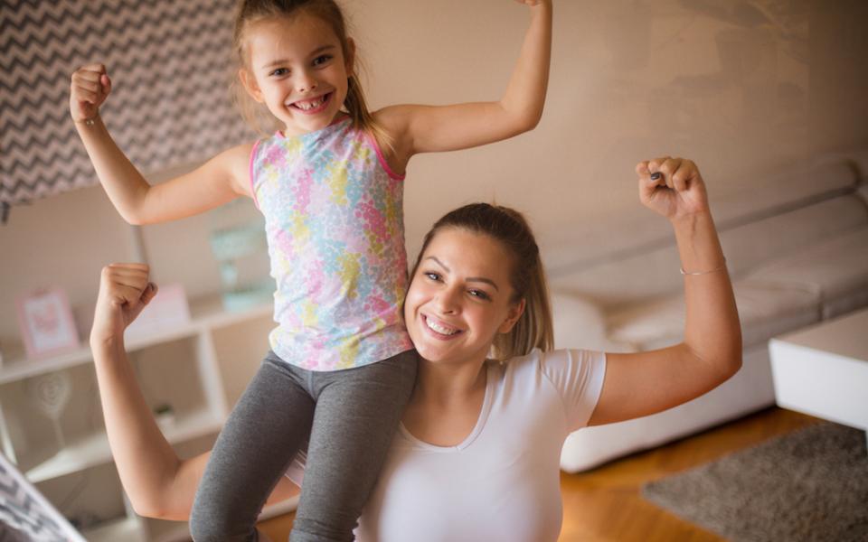Mom & Daughter Flexing